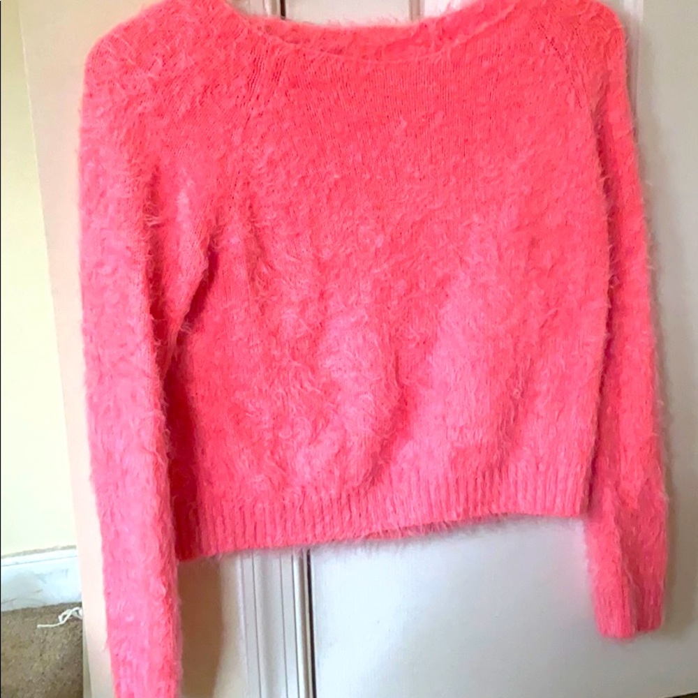 Love Live Dream Fuzzy Pink Crop Top Sweater